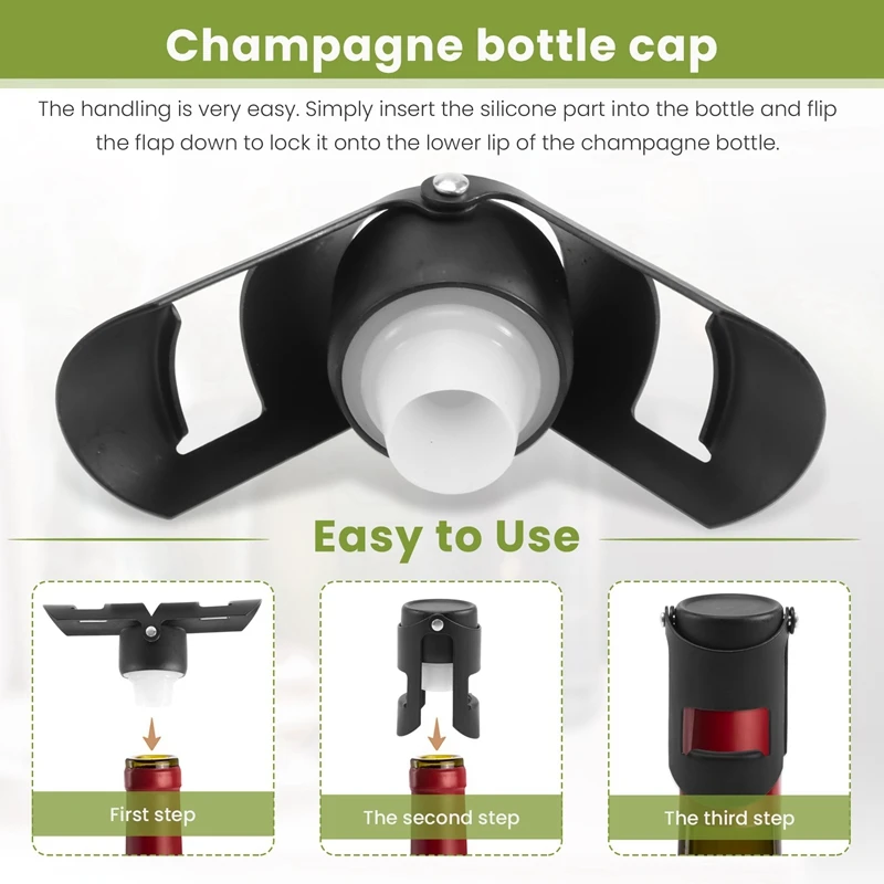 Champagne Stopper Bottle Cap Stopper For Champagne Vacuum Sealed Wine Bottle Stopper (3 Pack)