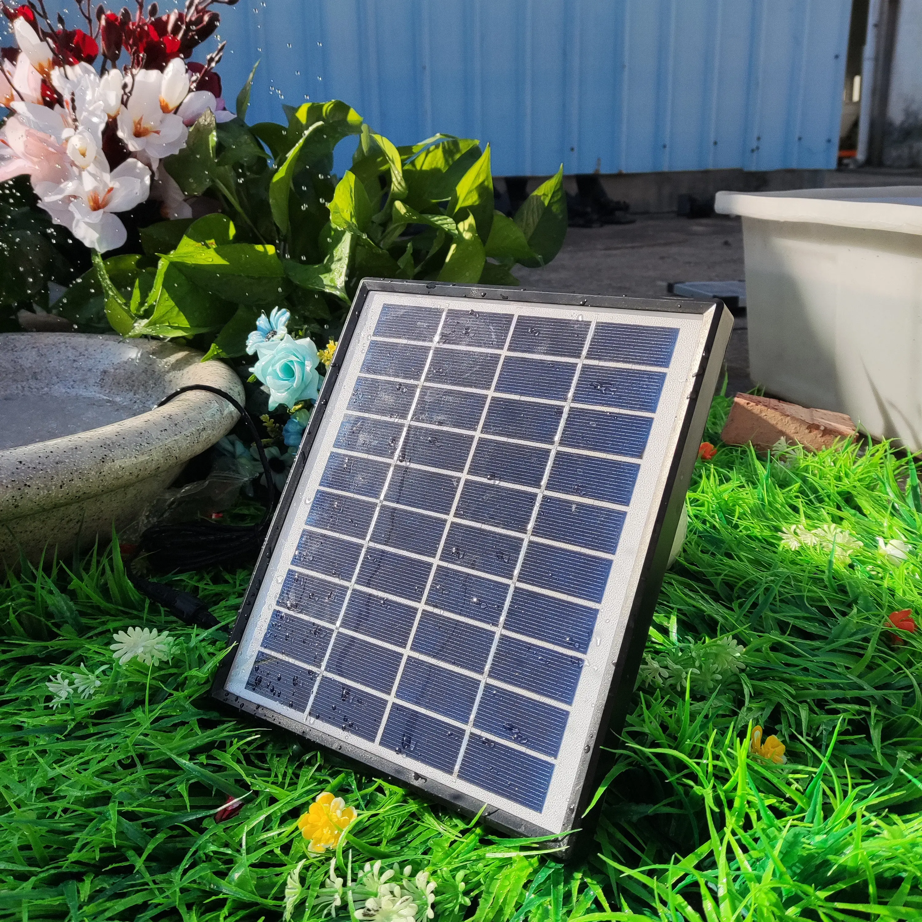 Solar Fountain, Solar Powered Bird Bath Fountain Pump 6.5w Water Pump,Outdoor Watering Submersible Pump for Pond Solar Panel Kit view 5