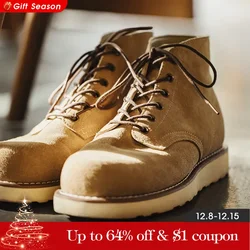 Maden Men's 9111 Tooling Ankle Boots Autumn Winter Cow Suede Outdoor Desert Boots Vintage Classic Lace Up Shoes Casual Shoe