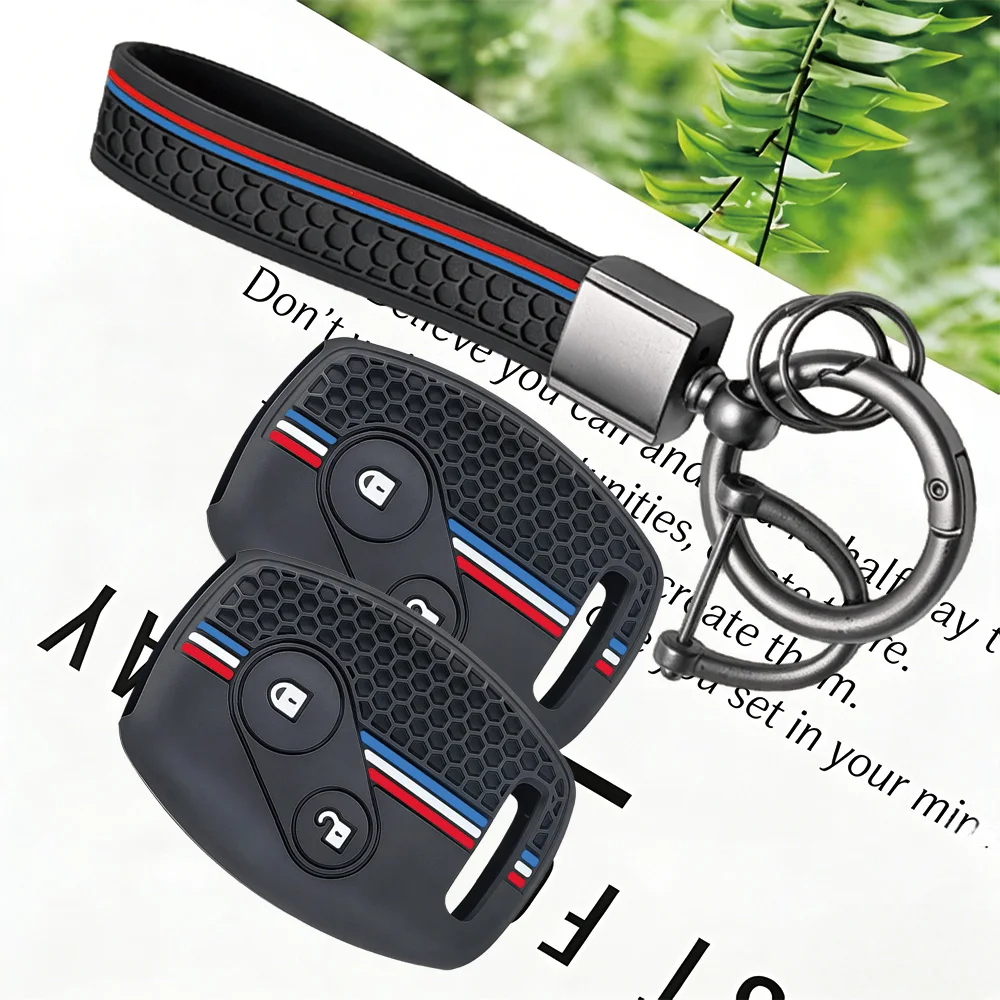Honeycomb Pattern Auto Key Fob Shell With Keychain For Honda Fit CIVIC JAZZ Pilot Accord CR-V Freed StepWGN Insight