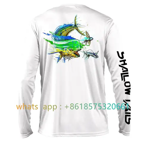 Fishing kid's Long Sleeve Performance Shirt 50+ UPF Protection Quick Dry Tops Lightweight Thin Breathable Outdoor Shirts