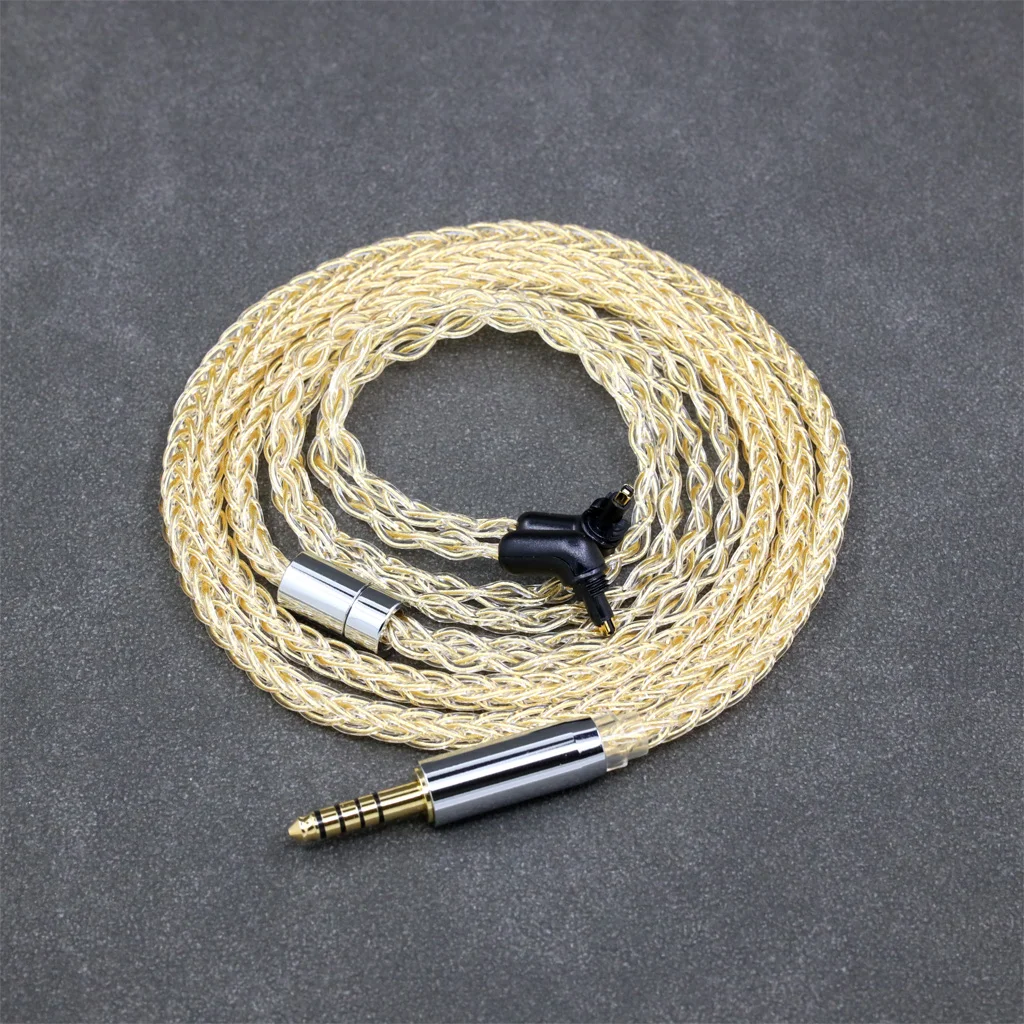 8-ядерный кабель для наушников из чистого серебра 925 пробы с покрытием из 24-каратного золота для Sony MDR-EX1000 MDR-EX600 MDR-EX800 MDR-7550 LN 008810