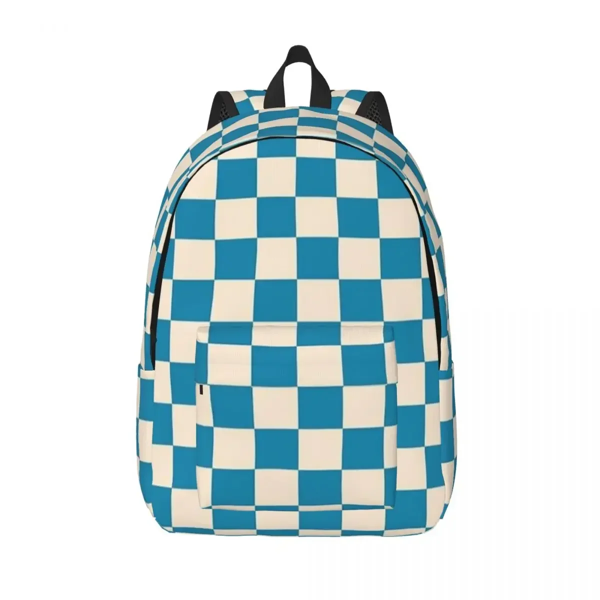 

Синий рюкзак в клетку с геометрическим рисунком для мужчин и женщин, школьный деловой рюкзак для ноутбука, компьютера, холщовые сумки, прочный