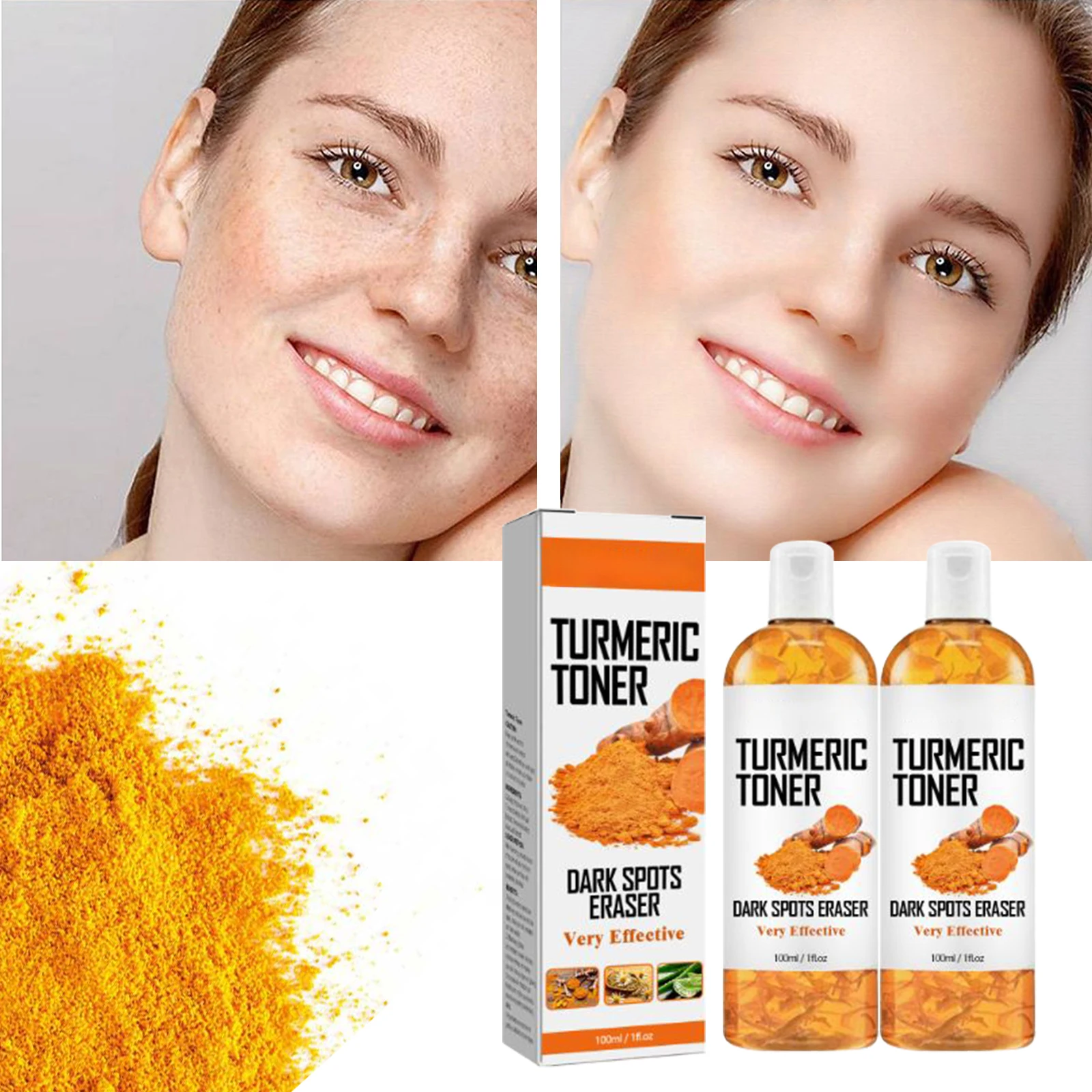 

2 Pcs Turmeric Face Cleansing for Firmming Skin Refine Pores Nourishing Repair Skin Face Blemishes Removal Face Cleanser 100ml