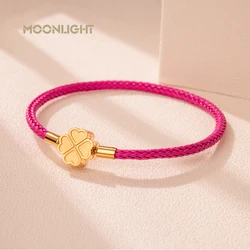 MOONLIGHT-Bracelet tressé en acier inoxydable pour femme, bracelet à quatre cuir chevelu, bijoux féminins, cadeau classique, 10 couleurs, mode