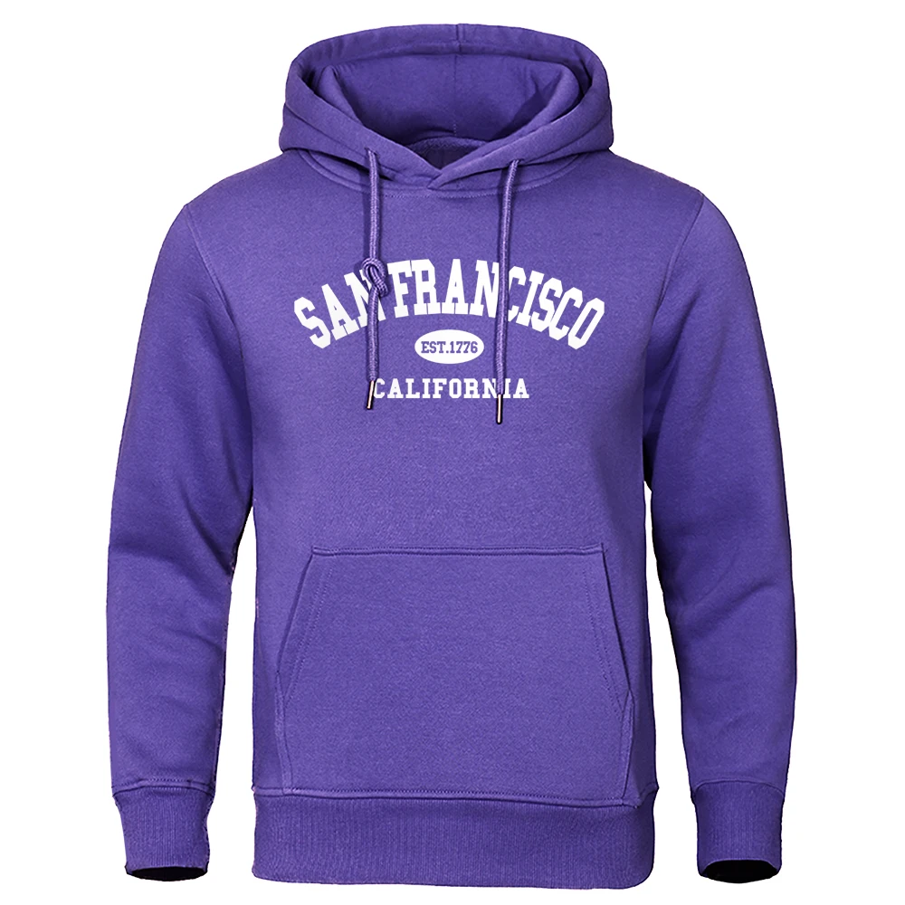 Sanfrancisco Est.1776 캘리포니아 레터 후디, 힙합 패션 스웻셔츠, 느슨한 오버사이즈 운동복, 플리스 따뜻한 남성 후디