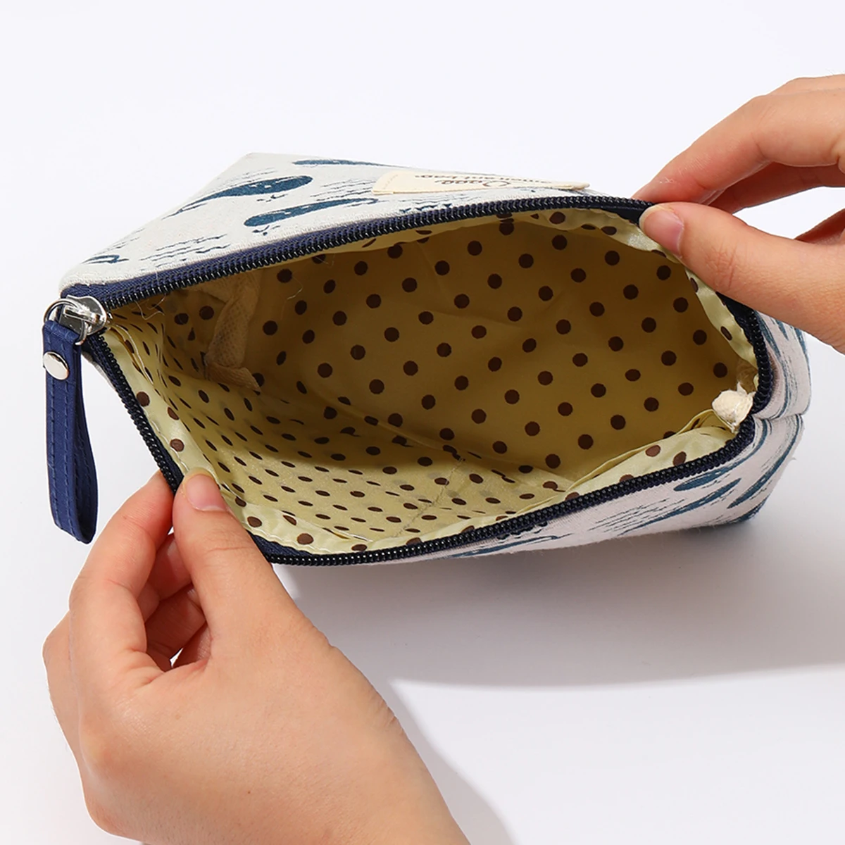 Japanische und koreanische Canvas-Kosmetiktasche, einfache und tragbare Reise-Aufbewahrungstasche, multifunktionale Studenten-Federtasche – Detail 20