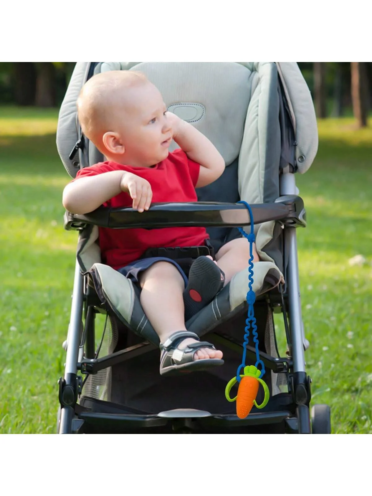 1PK Silicone Flower Toy Strap. Adjustable Sunflower Leash for Bottles & Pacifiers. Fits Strollers, Highchairs & Car Seats.