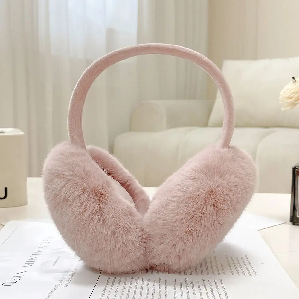 편안한 귀마개 인조 모피 귀덮개 단색 접이식 방풍 두꺼운 귀마개 라이딩용