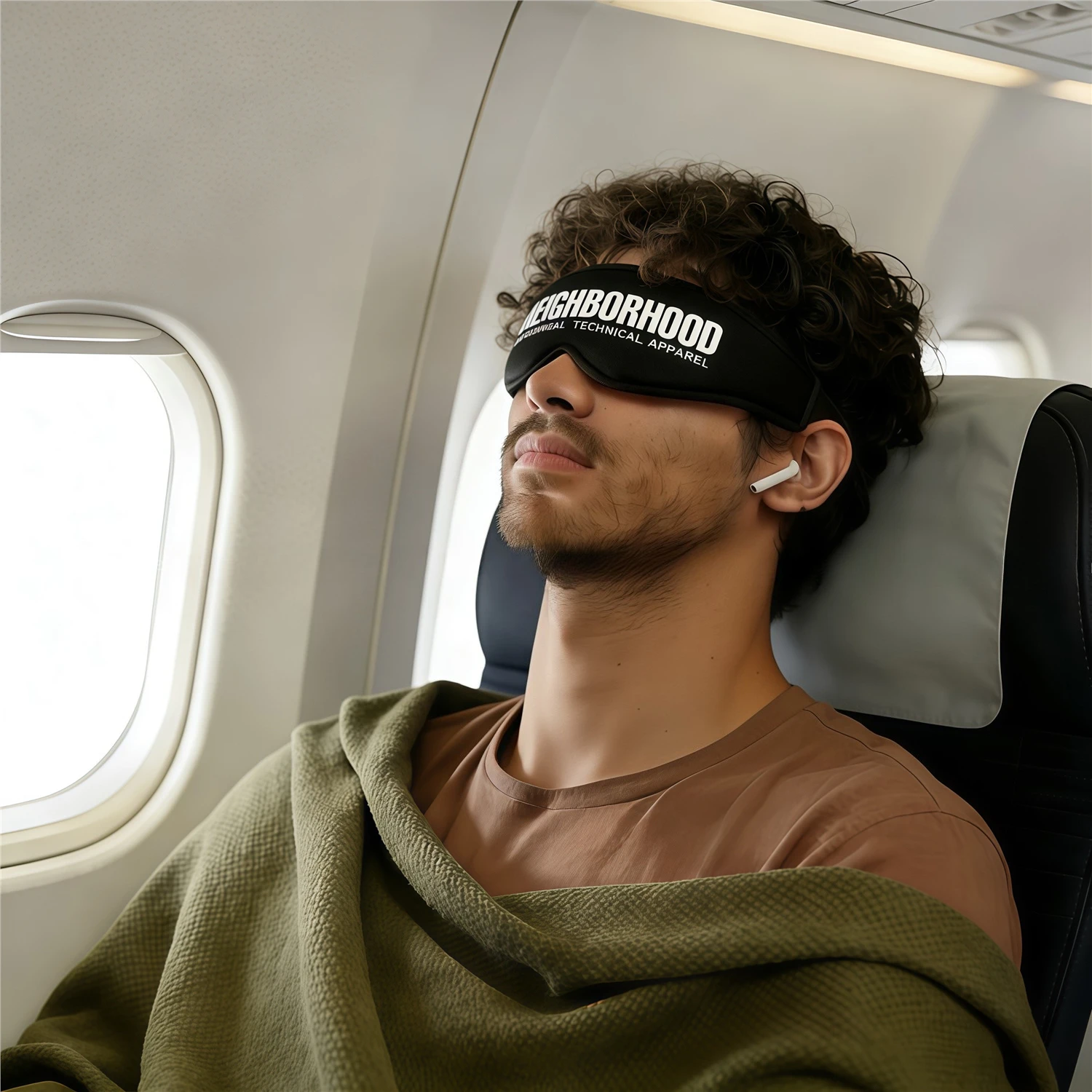NEIGHBORHOOD 3D Contoured Sleep Mask, Black Eye Shade for Travel, Portable Breathable Light Blocking Blindfold