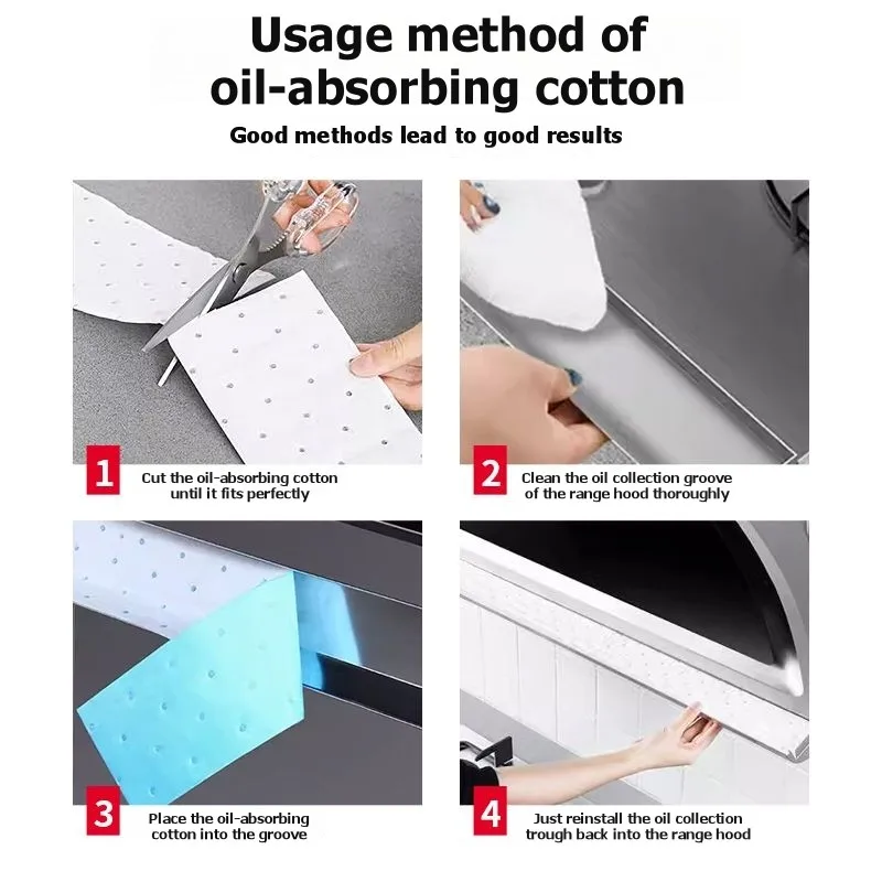 KYCOR-For Range Hoods, 20Pcs Thickened Oil-Absorbing Cotton Strips- Leak-Proof Oil-Proof Mats, Oil Trays, Filter Boxes, Kitchen