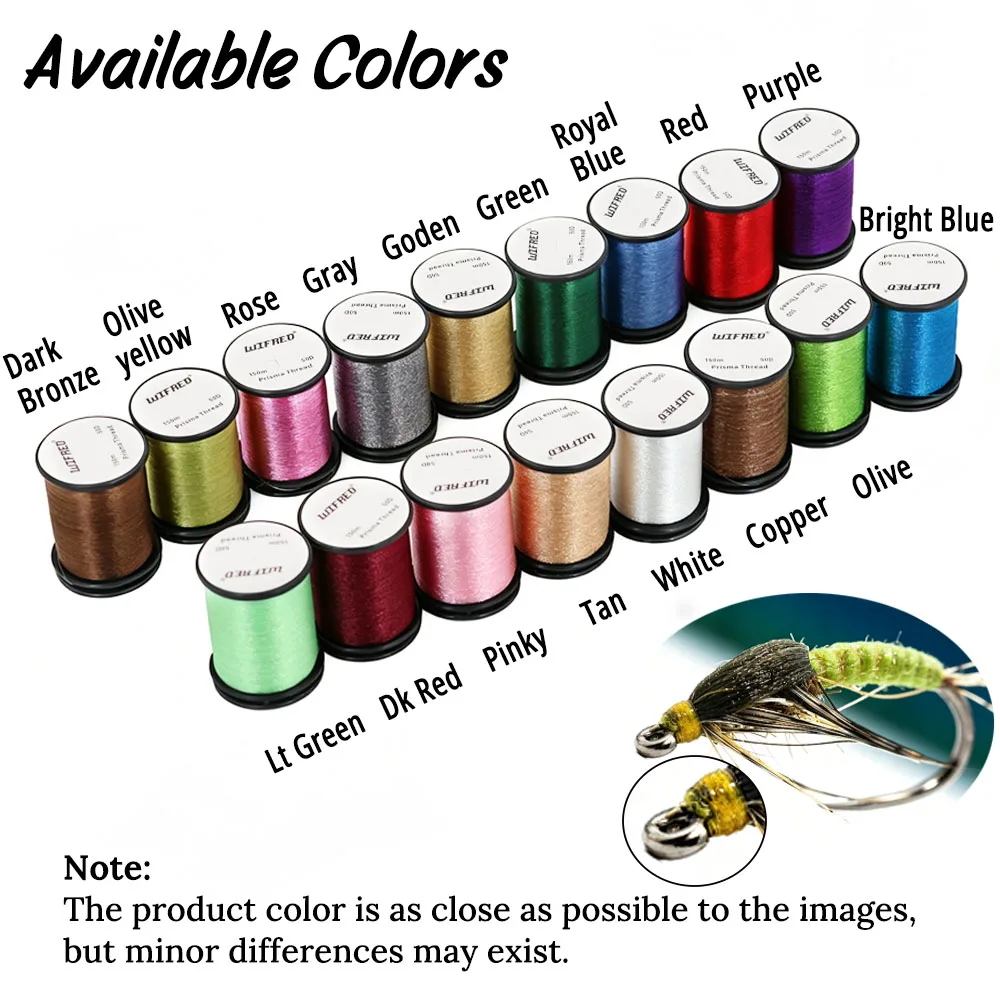  50D Prisma Fly Tying Thread 150m Polyester Holographic Iridescent Tying Line for Dry Wet Fly Fishing Lure Making Accessories