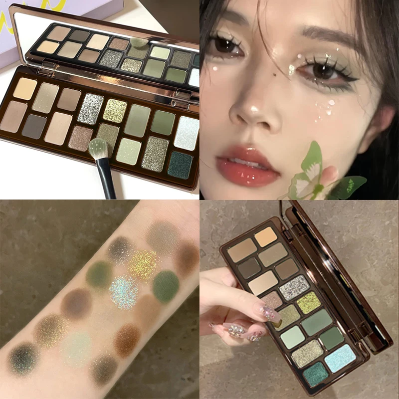 Chameleon brokatowa paleta cieni do powiek fajny niebieski zielony błyszczący cień do powiek matowy trwały wodoodporny pigment do oczu Korea produkty do makijażu