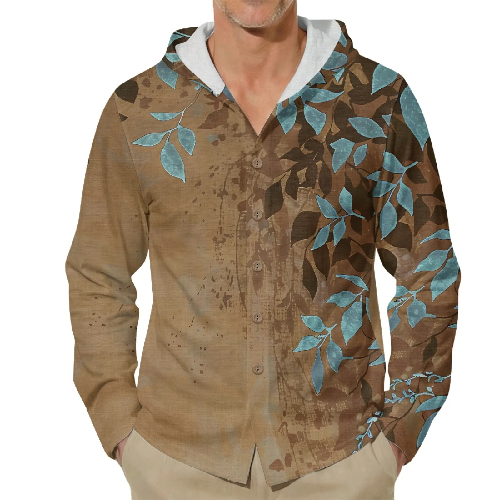 PENSTROLL Blaues Blattdruck-Le – Men'S Fashion Hoodie Bewertung und Preis