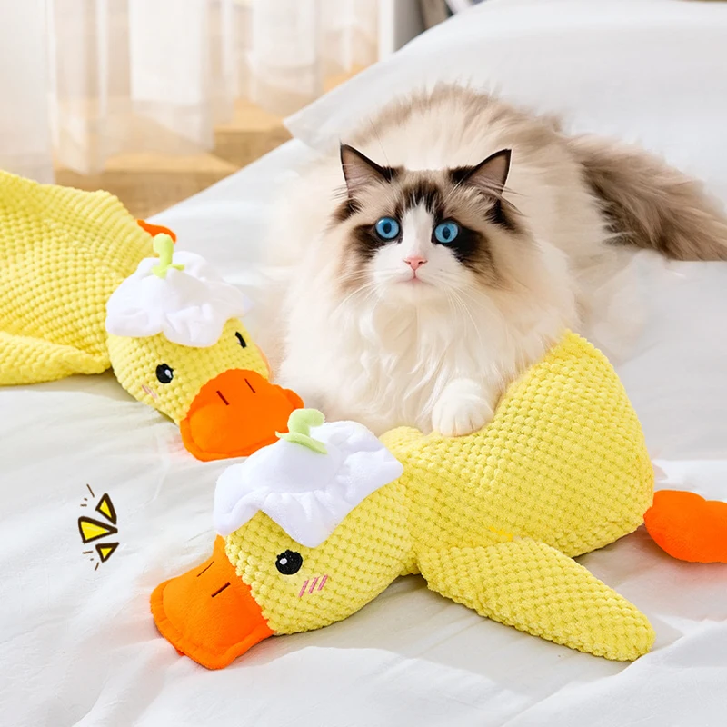 

New Interesting Pet Toys for Cat Bite Resistant Grinding Teeth Stomping Duck Sleeping Cat Interactive Toy with Catnip Jouet Chat
