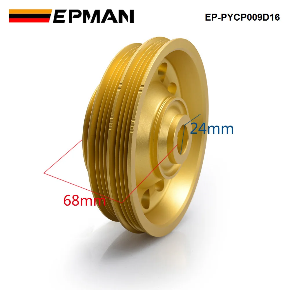 EPMAN Light Weight Aluminum Crank Shaft Belt Drive Pulley for Honda Civic 92-95 EP-PYCP009D16