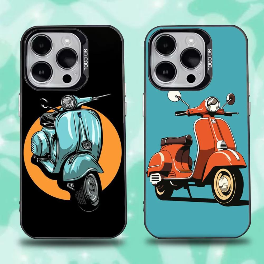 

V-VespaS Scooter Phone Case For iPhone 16,15,14,13,12,11,Pro,Max,Plus,Mini,XS,SE Anti Fall Black Matte Hard Bumper