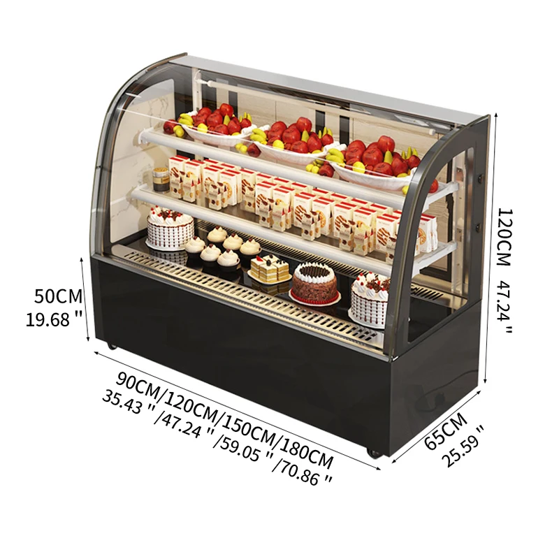 

Prosky Prosky Curved Glass Vertical Cake Display Refrigerator Chiller Showcase Cake Display Fridge