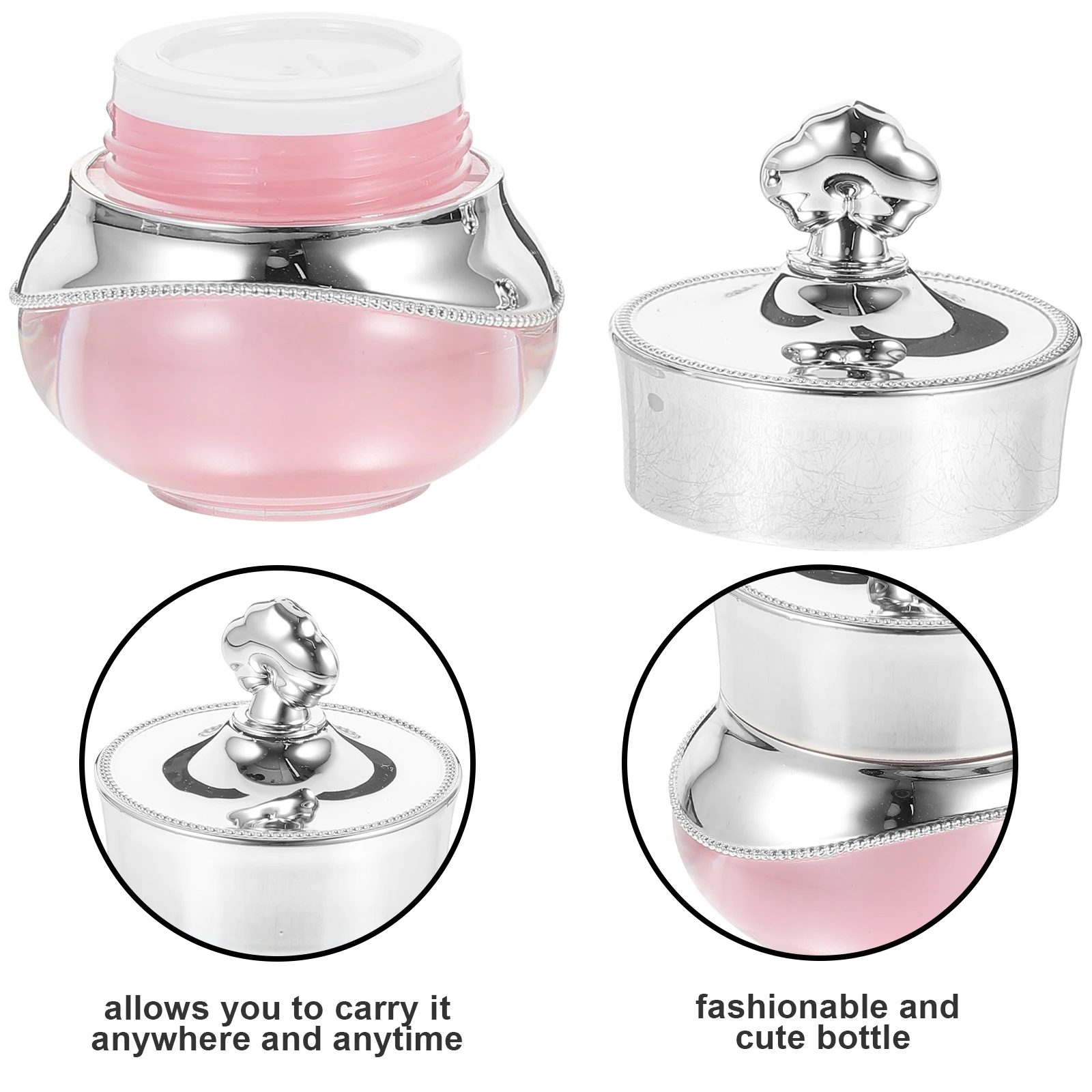 

3 Pcs Acrylic Crown Bottle Empty Cream Jars Container Make up Travel Size Containers for Creams Small Storage