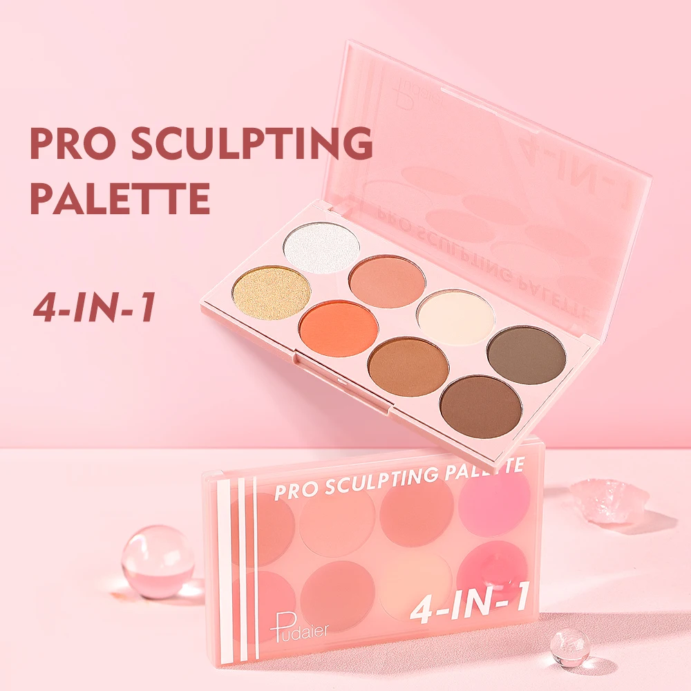 Pudaier blush rouge surbrillance contour multifonctionnel blush palette naturel nu maquillage 8 couleurs fard à paupières palette