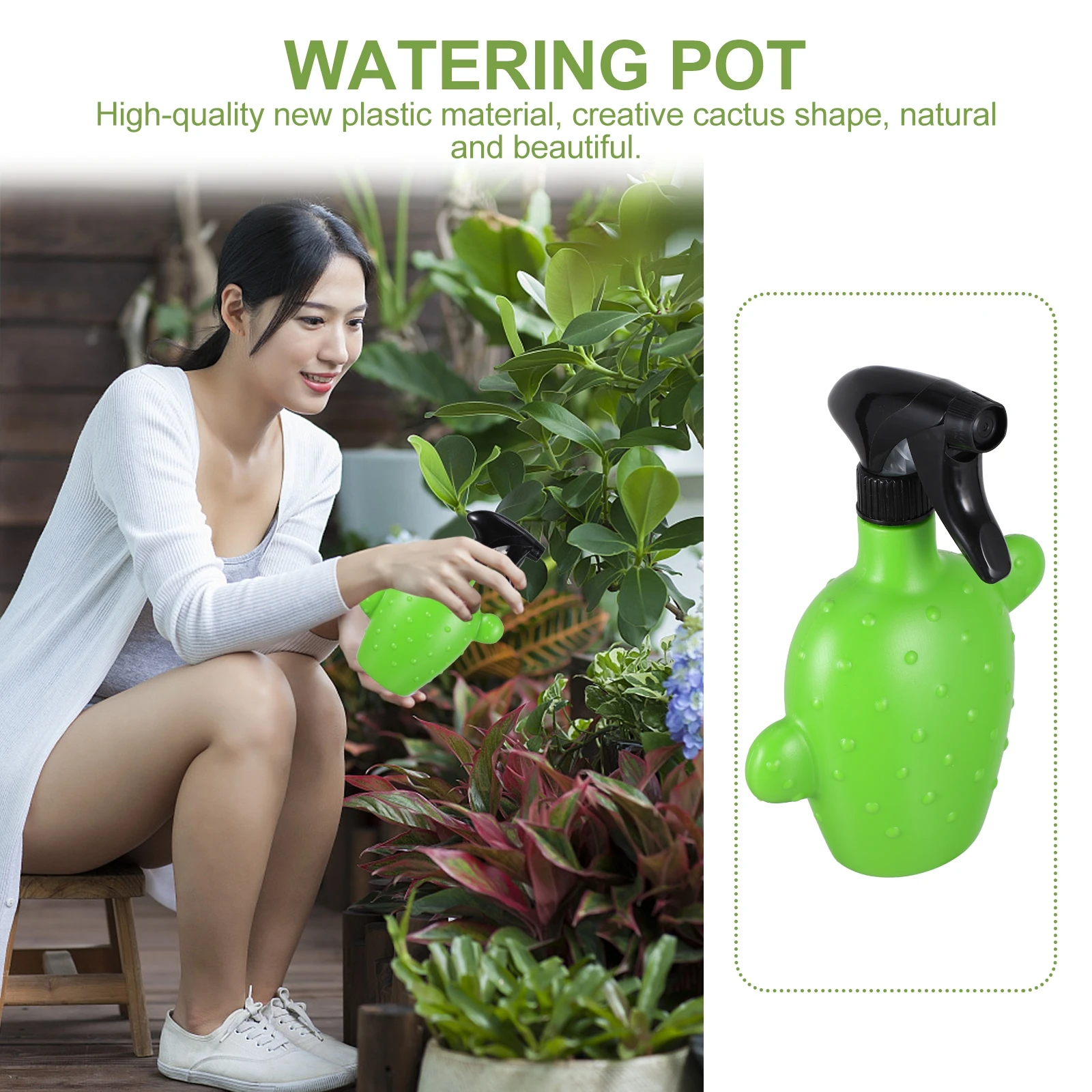 

Cactus Shape Lightweight Durable for Planting Flower Sprayer Garden Horticulture Plant Sprayer Water Pot Plastic