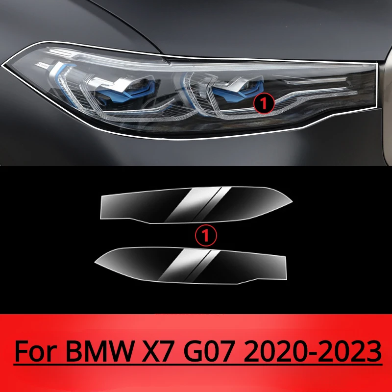 For BMW X5 X6 X7 G05 G06 G07 2020-2023 Car Headlight Sticker Anti-scratch Light Protective Film TPU Protector Accessories