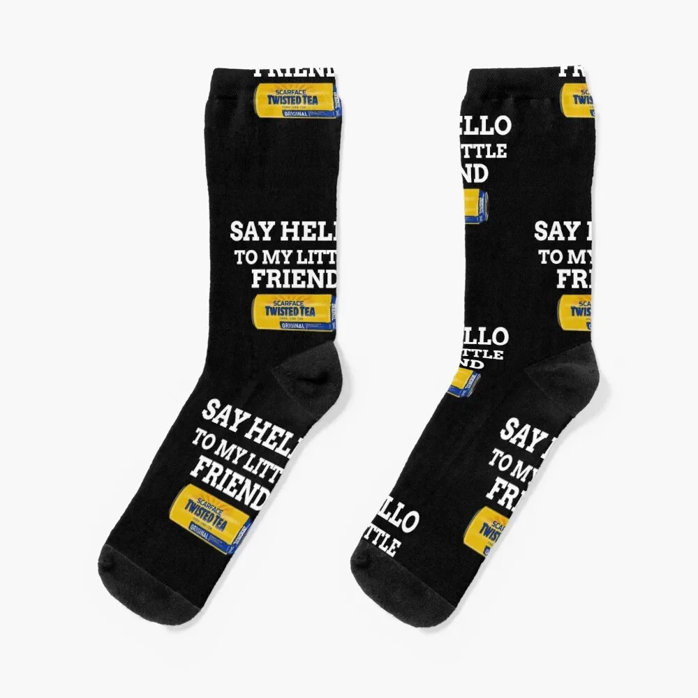 

Say hello to my little friend scarface edition TWISTED TEA hard iced tea can lol Socks Soccer christmas gifts Socks Girl Men's