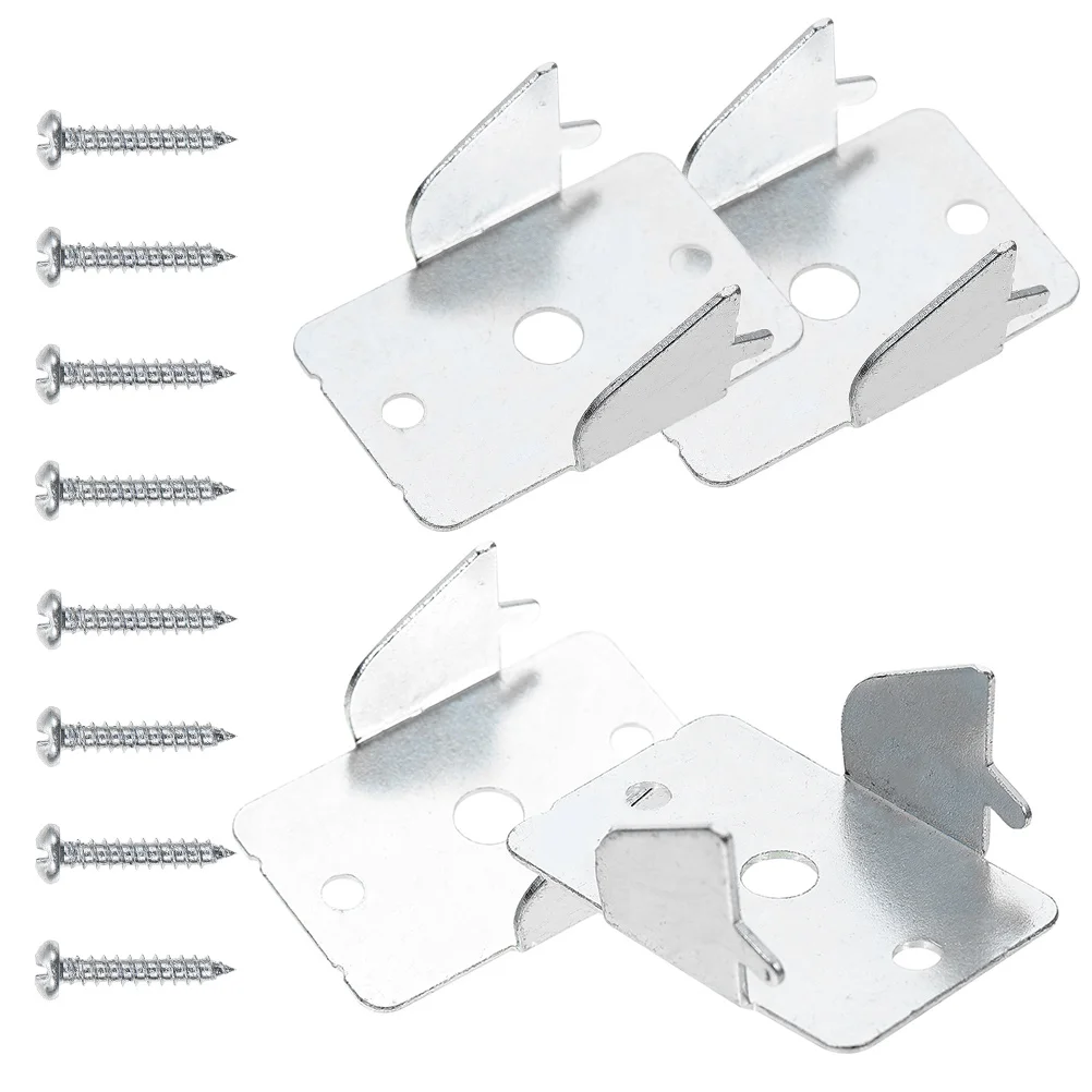 

4 Sets Curtain Accessories Double Rod Brackets Holder Suitable Various Rooms Easy Installation Iron Material Wall Mounted Home