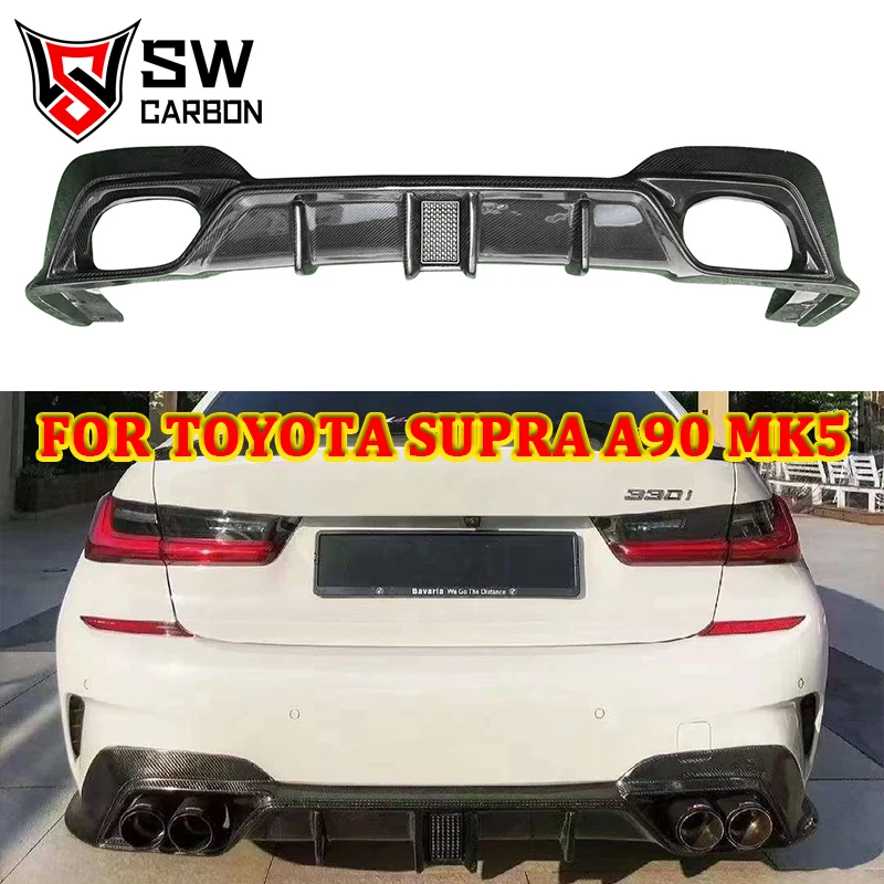 Carbon Fiber CM Style Rear Diffuser for BMW 3 Series G20 G28 Rear Bumper Lip Under Spoiler Splitter Body Kit