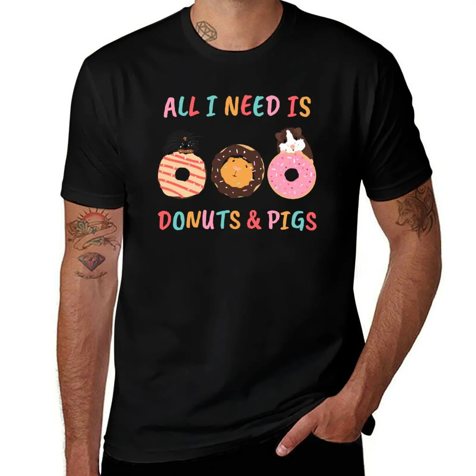 

All I Need is Guinea Pigs and Donuts T-Shirt graphic t shirts for man t shirts for man cotton funny T-Shirt