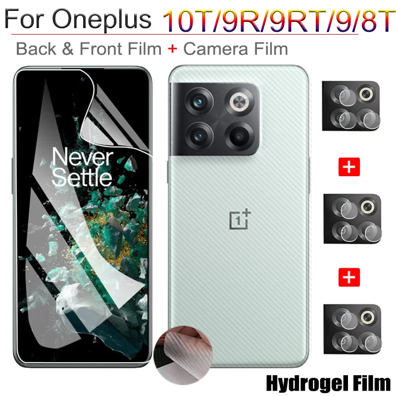 

película oneplus 10t, hidrogel screen protector for oneplus 10t 9R 9RT 8T oneplus10t oneplus-10t hydrogel protective film + back & camera protection / not tempered glass cristal 10 t oneplus