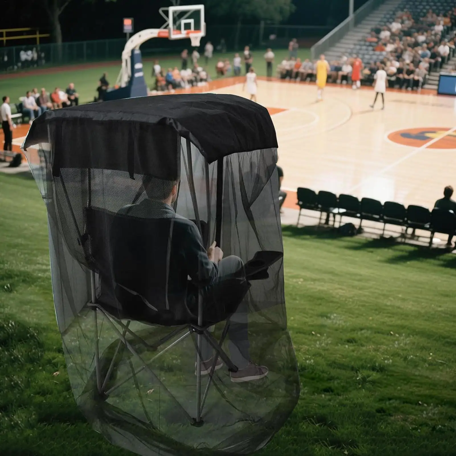 Fly Net Waterproof Foldable Sunproof Breathable Porch Swing Shade Outdoor Fly Net For Travel Climbing Hiking Fishing Garden