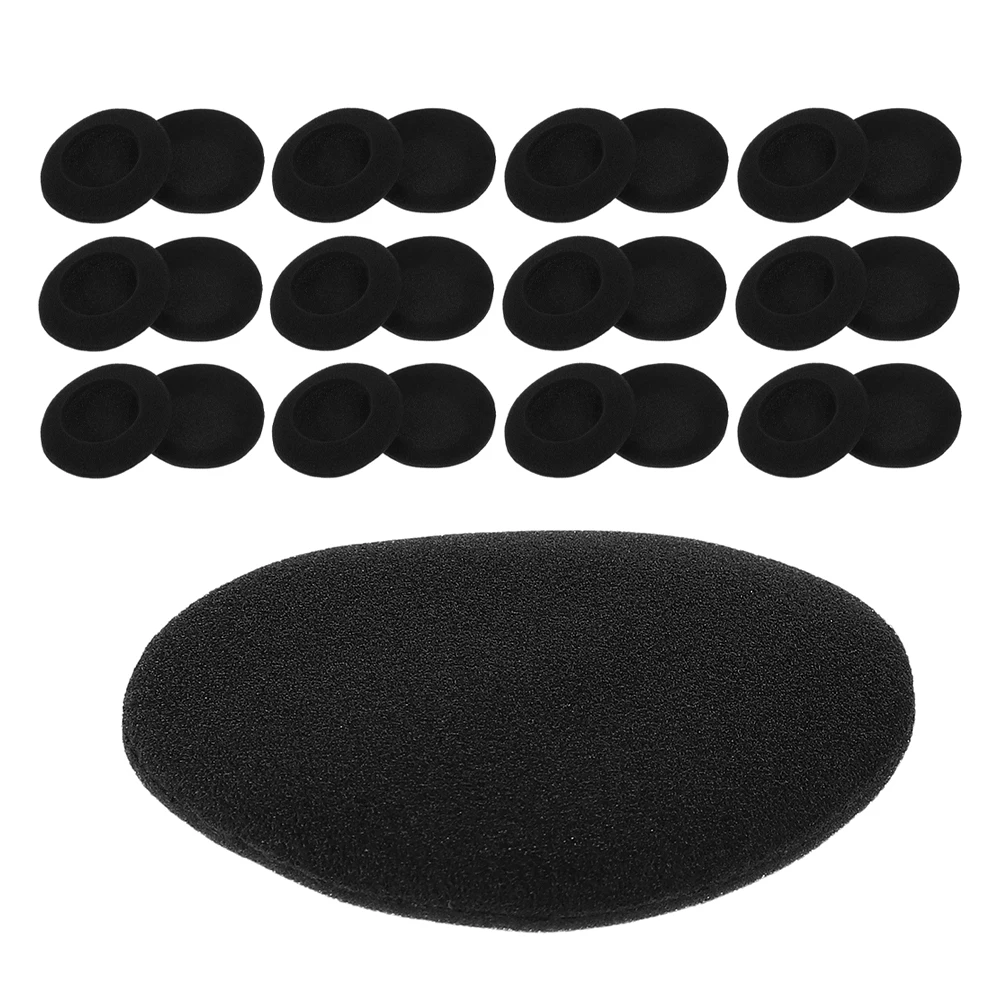 

30Pcs Round Sponge Earbud Pads Soft Headset Replacement Covers Headphone Ear Cushion Covers Compatible for Logitech H330 H340