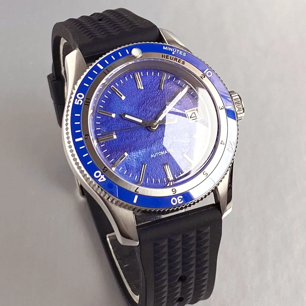 40mm Matte Blue Dial  Blue Bezel 200m Waterproof Japan Automatic NH35A Movement Sapphire Glass Men Diver WristWatches
