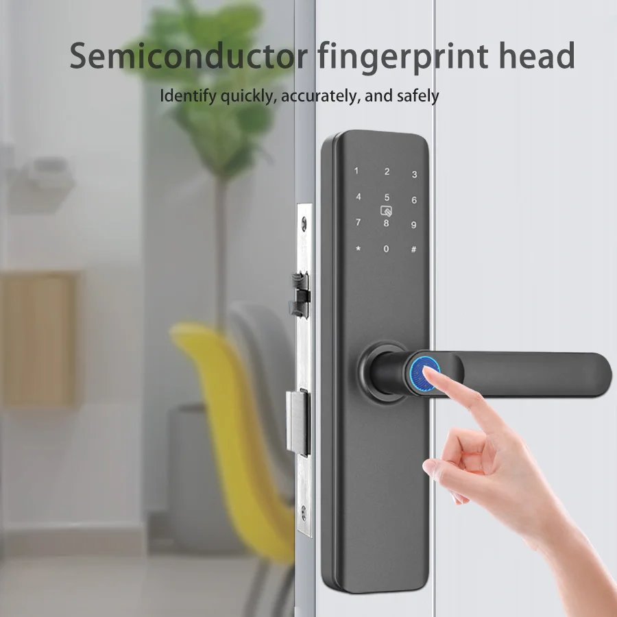 Glomarket Electric Intelligent Door Lock Apartment Home Room Digital Password Keyless Entry App Control Fingerprint Smart Lock - Image 3