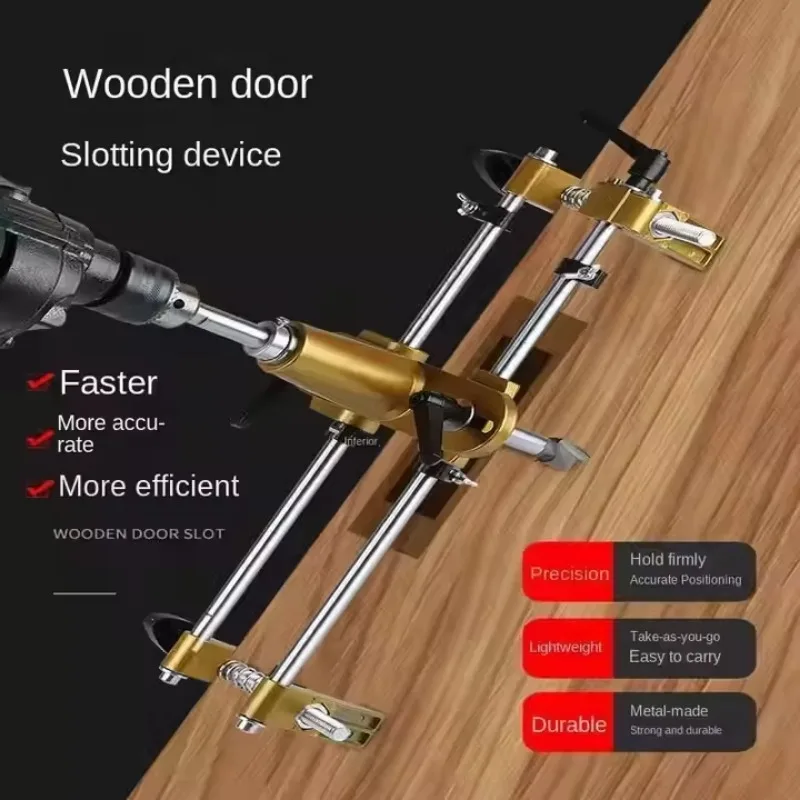 TEBAK Door Lock Mortiser Kit Professional Locksmith Woodworking Hole Saw Opener Installation Mortising Jig Tool Maintenance Set