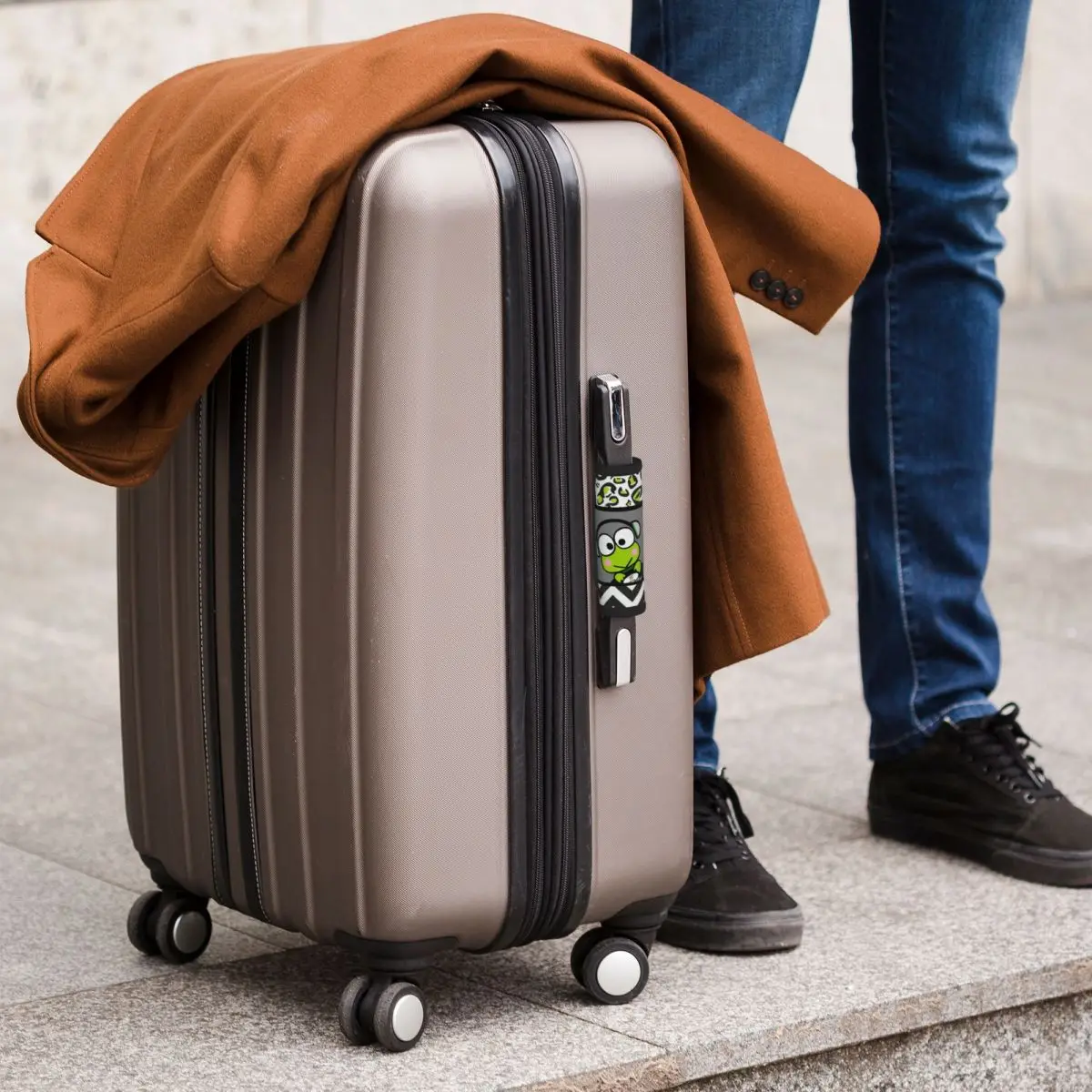 مخصص لطيف Kerokero Keroppi 2 قطعة مقبض الأمتعة التفاف لينة قبضة غطاء مقبض مقبض قبضة النيوبرين الأمتعة لسيارة الداخلية #6