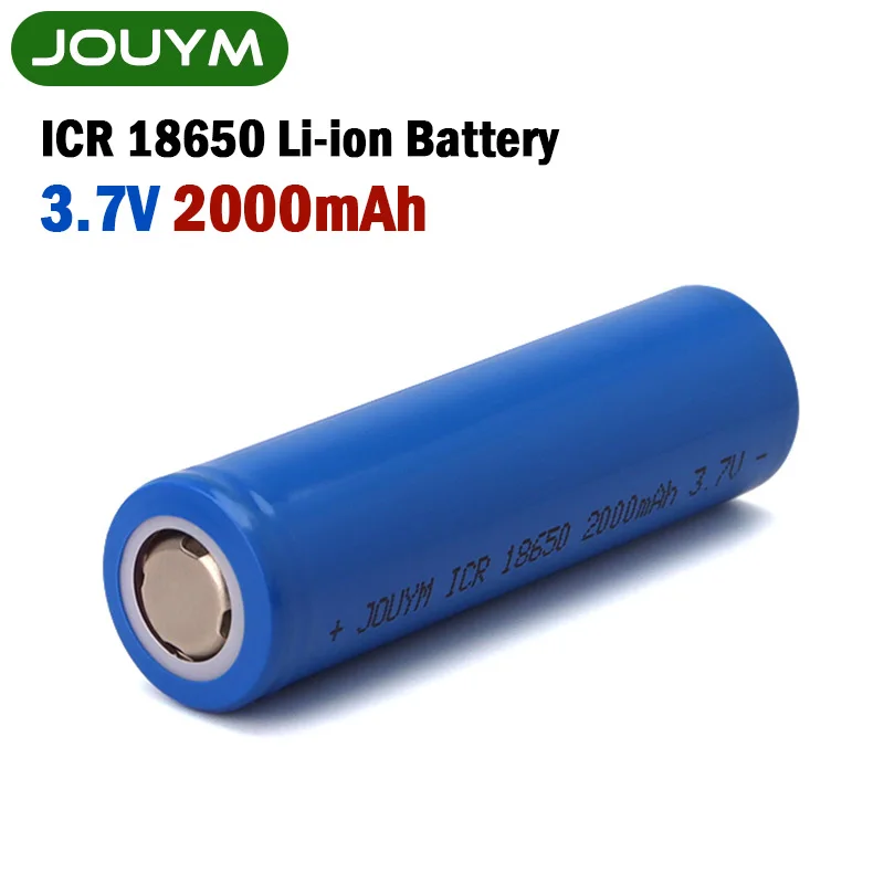 

100% New True capacity ICR 18650 2000mAh 3.7 V 18650 Battery Rechargeable lithium-ion Batteries Power Cell