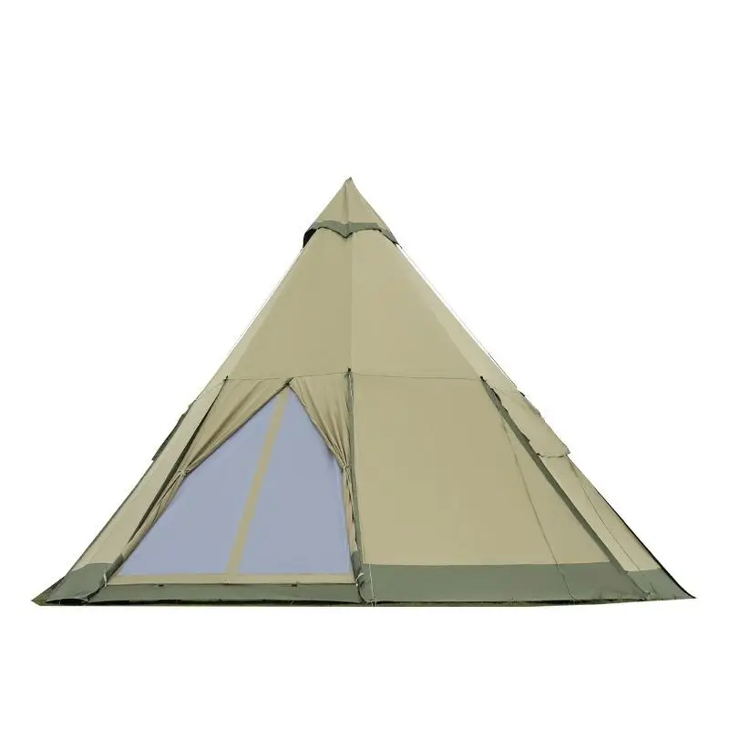 

Wholesale Portable 5.8m Aluminum Indian Teepee Pyramid Tent Fire Proof and Safe for Outdoor Use