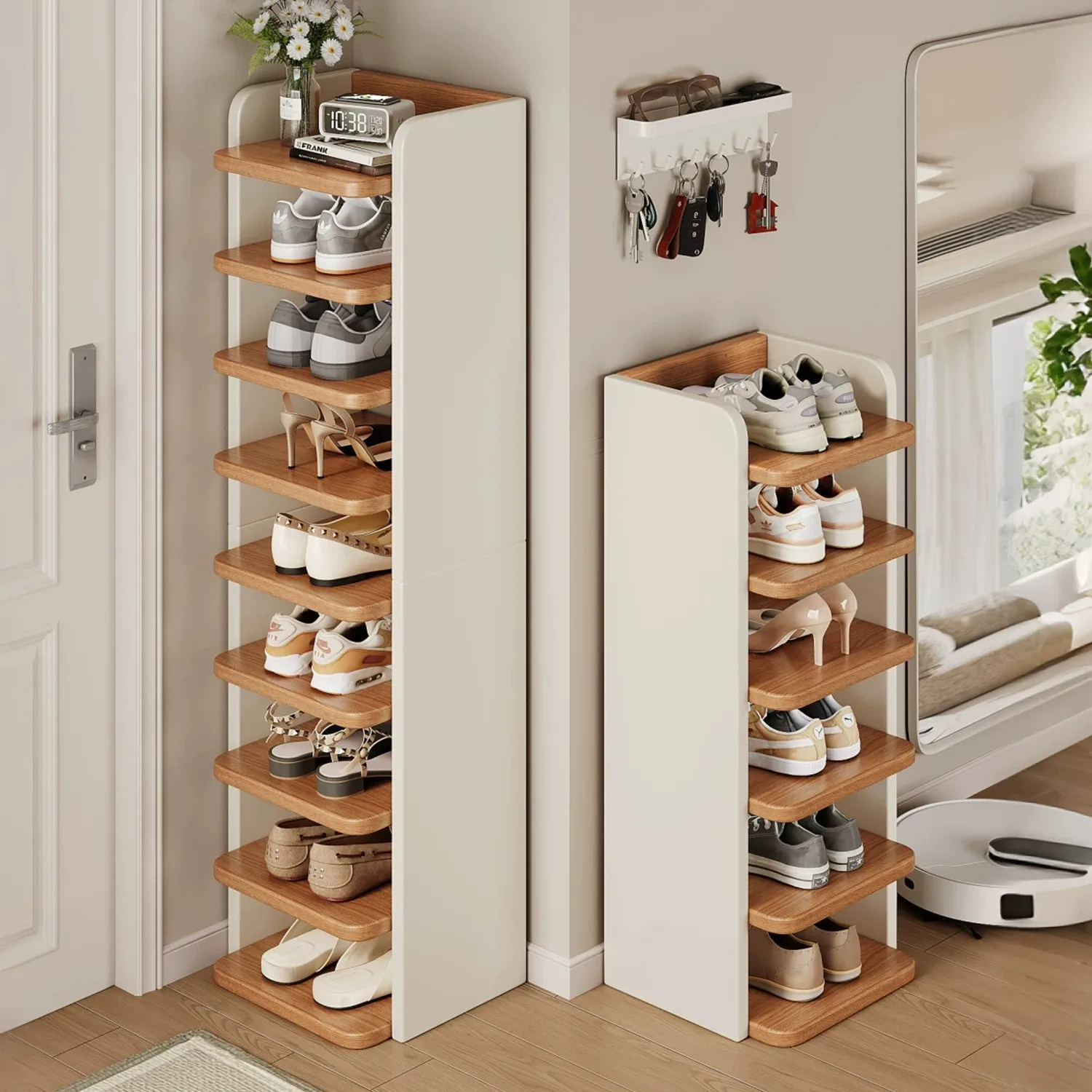 Small narrow shoe rack, multi-layer entry door at home door, does not take up space 2026 new popular simple storage shoe cabinet