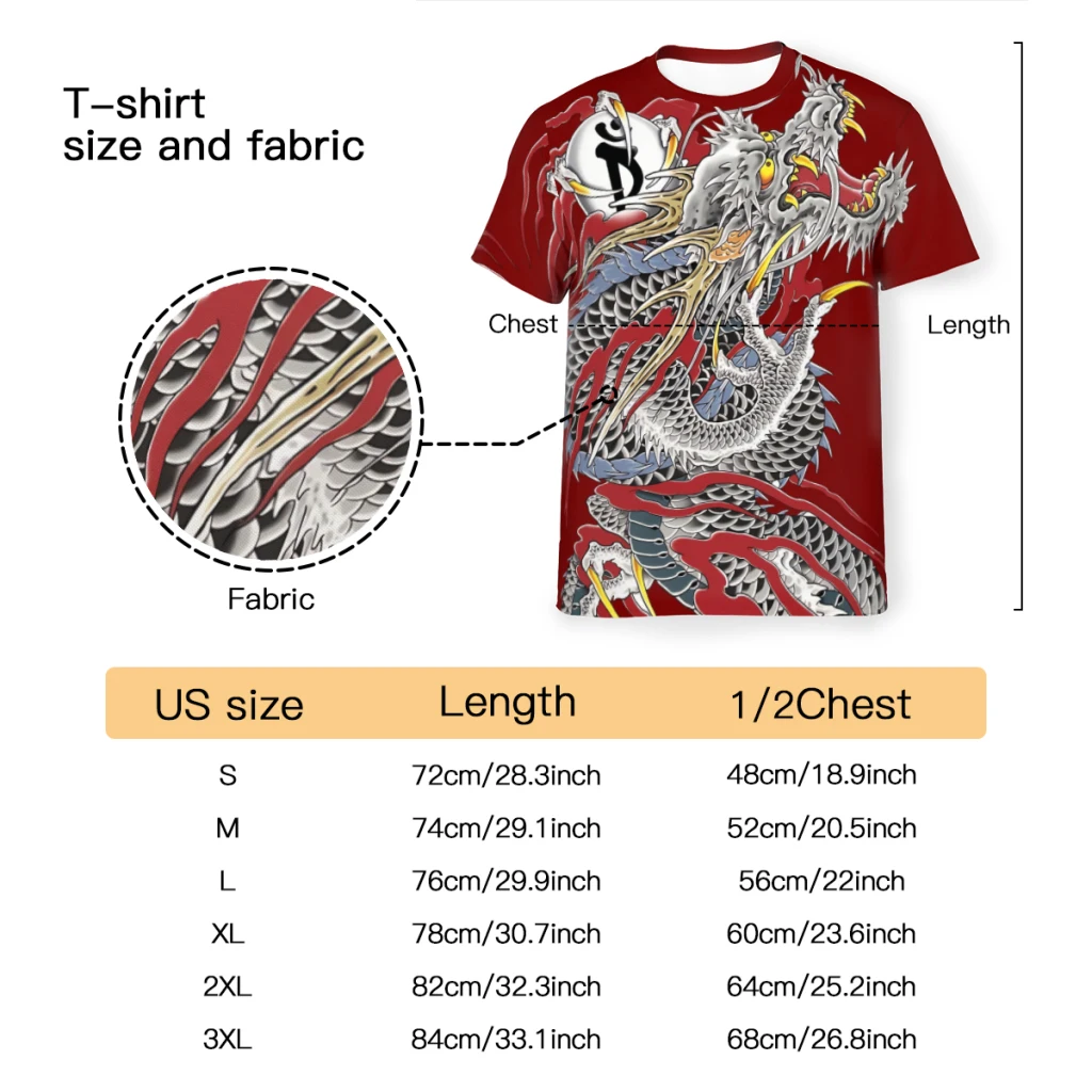 Dragon Tattoo Polyester TShirts Yakuza Male Graphic Tops Thin T Shirt O Neck