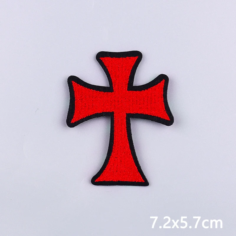Jesus-Kreuz-Stickerei-Aufnäher für Kleidung, Gold-Silber-Kreuz-Aufnäher zum Aufbügeln für Kleidung, Persönlichkeits-Applikationen, Basteldekoration – Detail 7