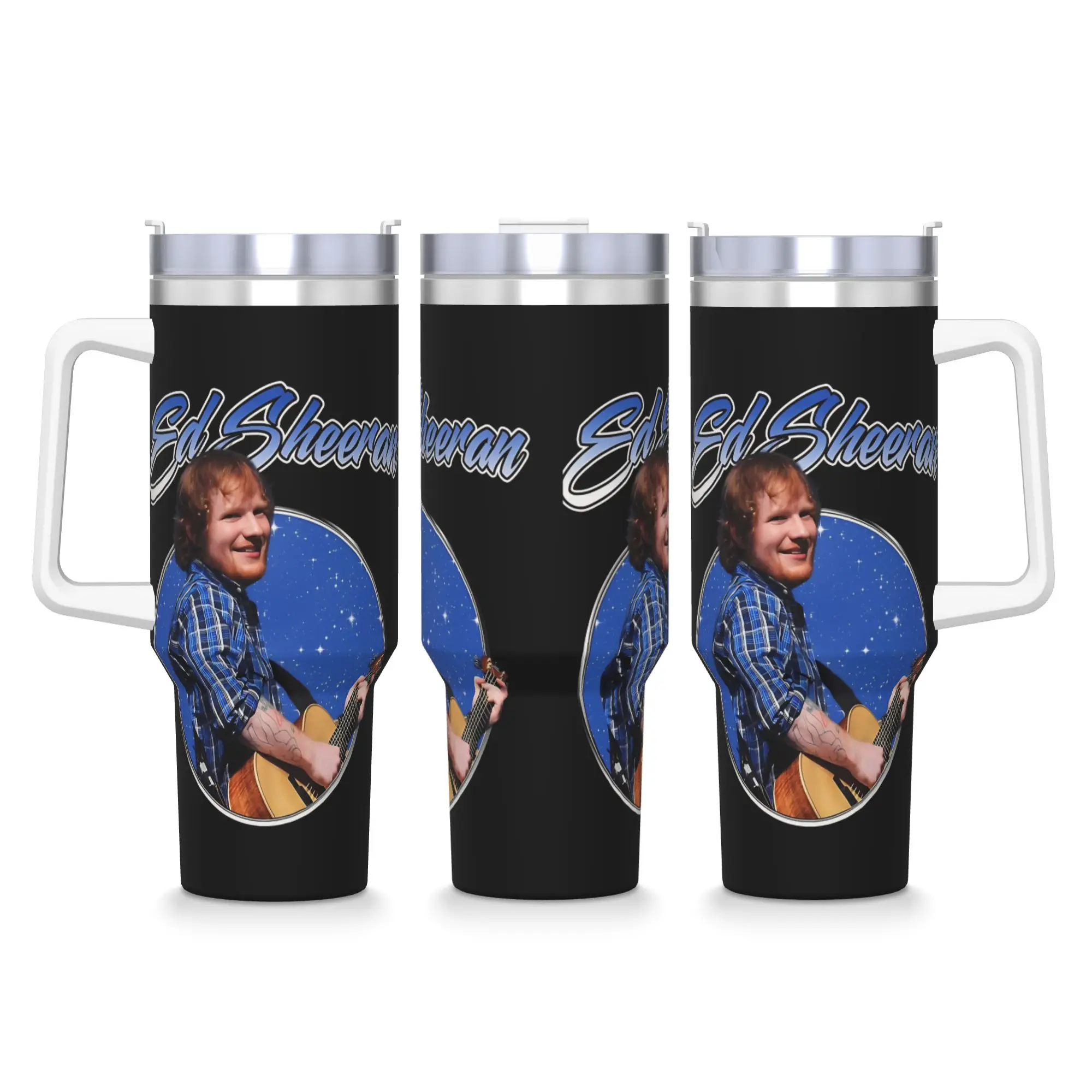 

Ed Sheeran Tour Stainless Steel Tumbler Beach Thermal Mug With Straws and Lid 40oz Mugs Cup Cold and Hot Water Bottle