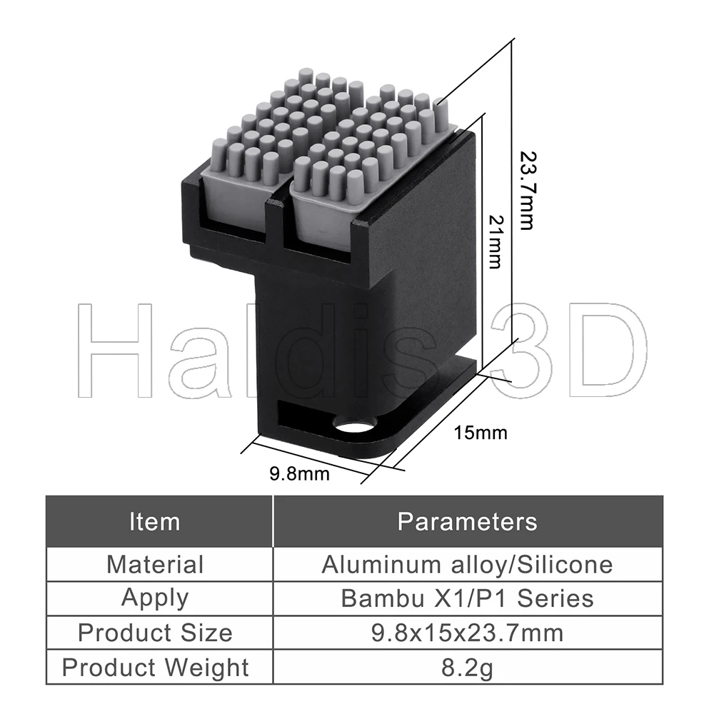 Print Head Cleaner Brush For Bambu Lab P1 X1 Full Metal Two-side Clean Nozzle Wiper Silicone Brush Mounted Scrubber Accessories