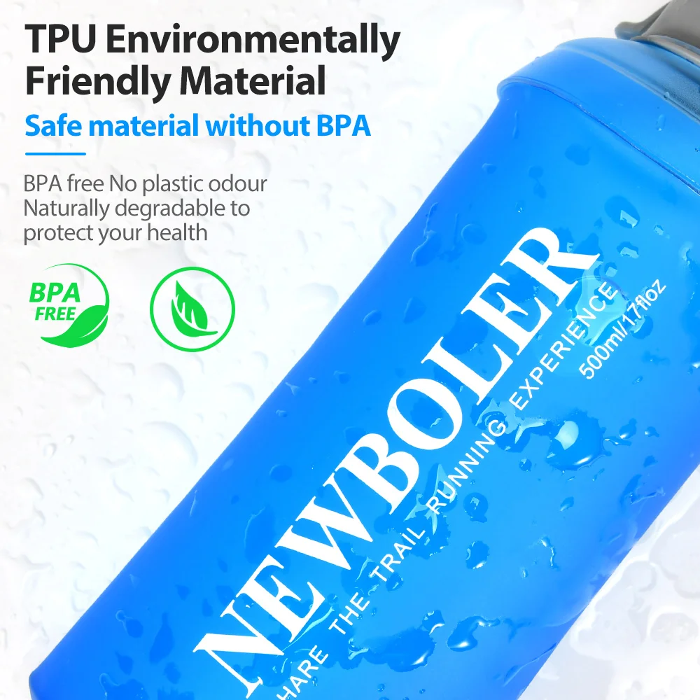 500ml Ultra Lightweight Foldable Wristband Water Bottle Outdoor Sports Water Bag Running Fixed Anti Slip TPU Soft Water Bottle