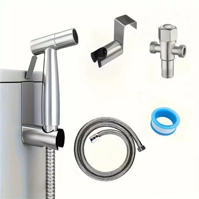 Handheld Toilet Bidet Sprayer Set Kit Stainless Steel Hand Bidet faucet for Bathroom Hand Sprayer Shower Head Self Cleaning