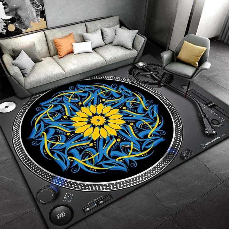 Vinyl Records Disc Player Pattern Rug Carpets for Bedroom Living Room Sofa Mat Creative Door Mat Cloakroom Home Decor Gifts