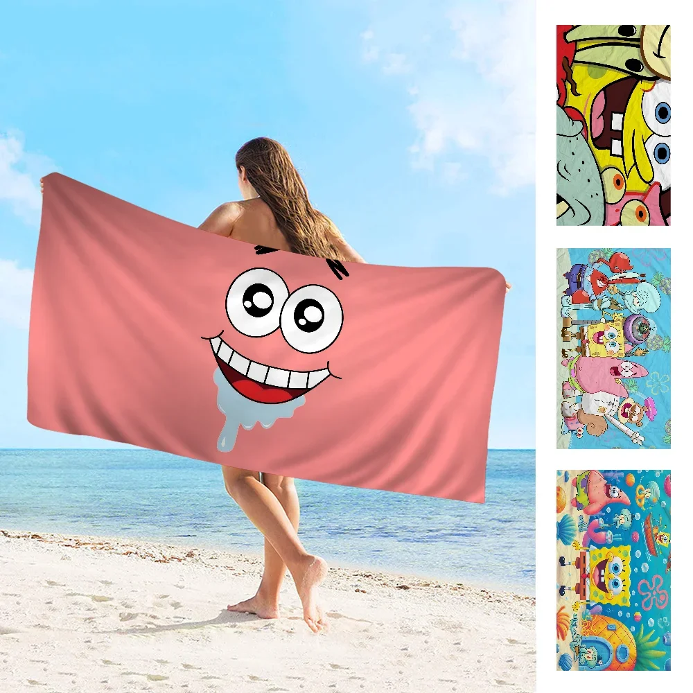 Sponge-Bobs Face Towel Microfiber Beach Towel Absorbent Quick dry Soft Yoga Swimming Resort Mountain Climbing Towel