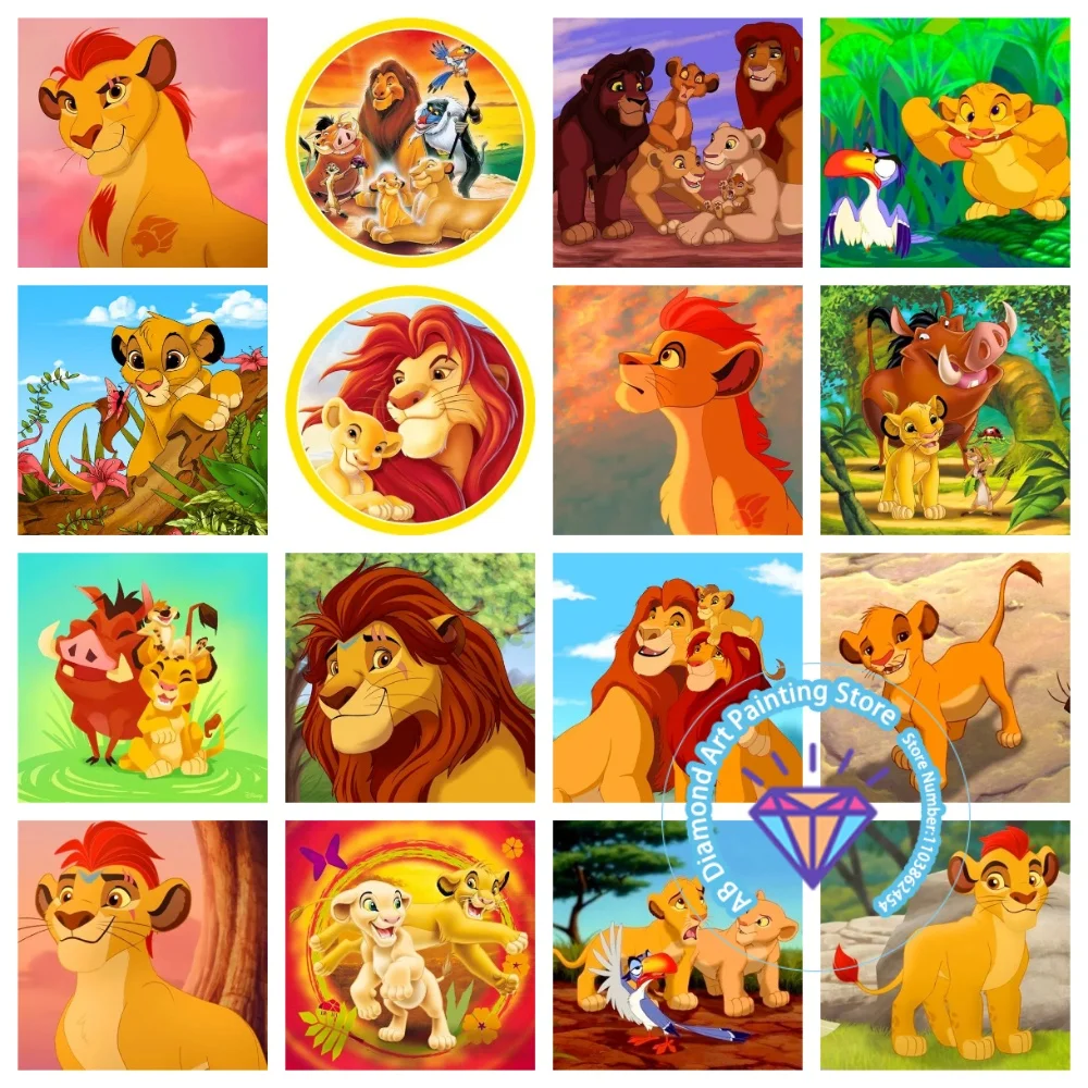 

The Lion King Simba AB Diamond Painting Kit Square Round Diamond 5D DIY Mosaic Handmade Art Adult Exquisite Gift Home Decor