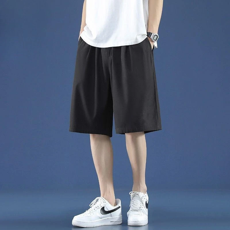 

Men's Plus Size Quick Dry Ice Silk Shorts Summer Lightweight Casual Sports Loose Fit 5 Knee Length Pants Big Tall